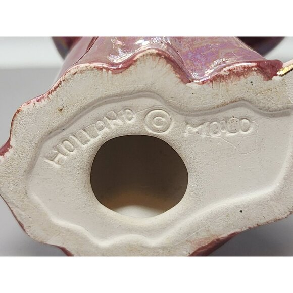 Vintage Holland Mold Ceramic Angel Figurine Playing Accordion‎ Iridescent Glaze - Picture 7 of 13